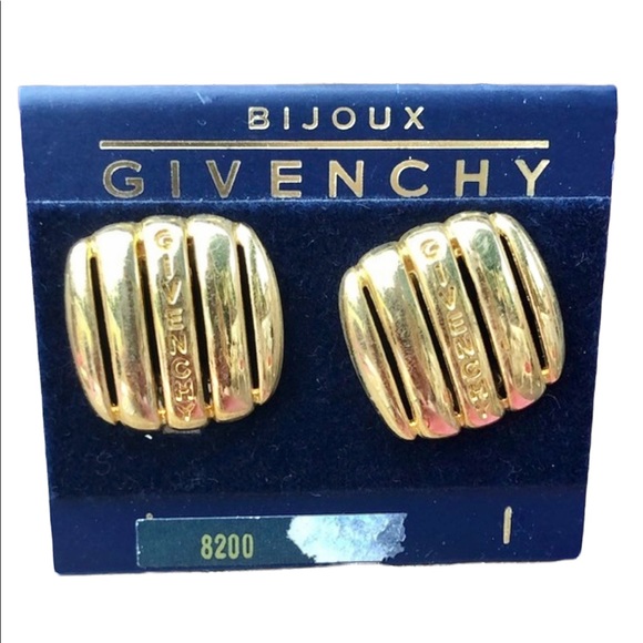 Vintage 1980s Givenchy Bijoux Clip gold finish earrings - Picture 1 of 4